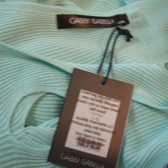 GABBY ISABELLA Women's Top  SIZE- L,XL Surf Blue TOP KNIT 100% Viscose - Picture 13 of 16